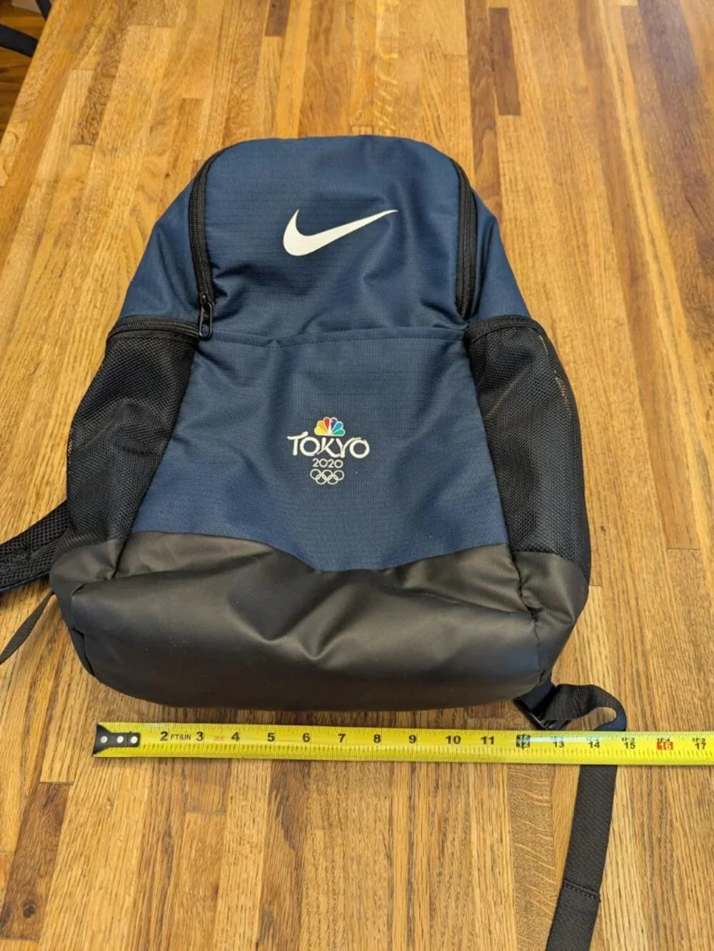 NBC Tokyo Olympics Nike Backpack Black and Blue 3 Zipper Sections
